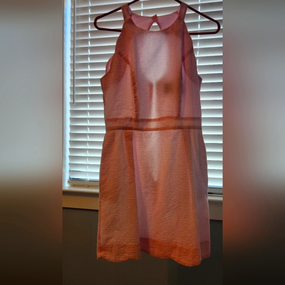Lauren James Pink And White Sleeveless Dress